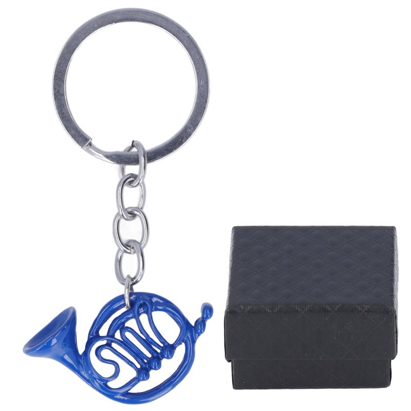 French Horn Keychain: Durable Metal Construction - Romantic Sweet Gift Musical Instrument Keychain for Musicians, Friends, Family - Image 1