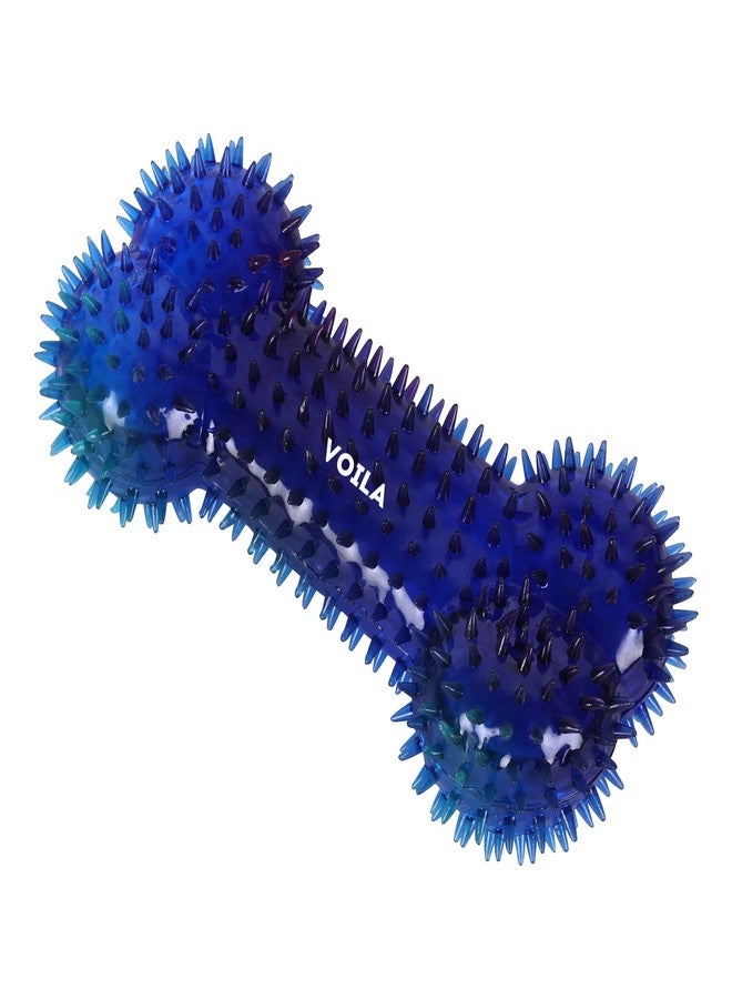 Voila Spiky Bone Dog Toy, Durable & Chew-Resistant Bone for Dogs, Soft & Non-Toxic Rubber Spikes for Healthy Teeth & Gums, Ideal for Medium, Large & Extra Large Dogs (Pack of 1) Blue - Image 3