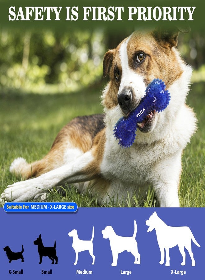 Voila Spiky Bone Dog Toy, Durable & Chew-Resistant Bone for Dogs, Soft & Non-Toxic Rubber Spikes for Healthy Teeth & Gums, Ideal for Medium, Large & Extra Large Dogs (Pack of 1) Blue - Image 5