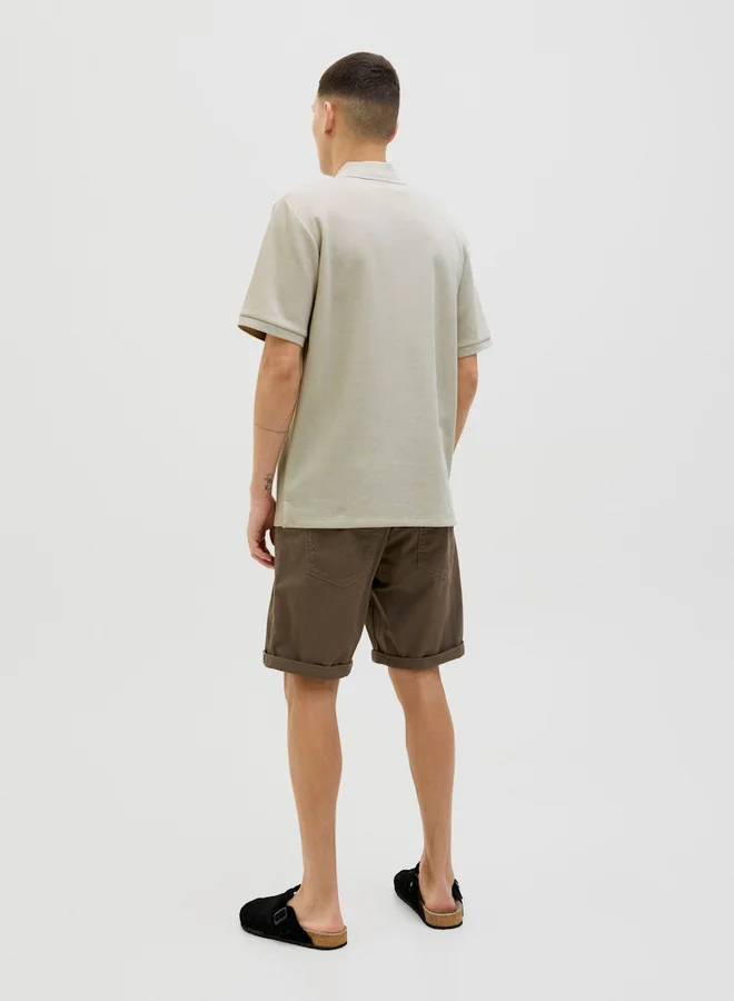 JACK & JONES Jack & Jones JJEaustiin Textured Knit Half Zip Polo