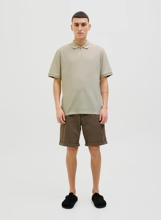 JACK & JONES Jack & Jones JJEaustiin Textured Knit Half Zip Polo