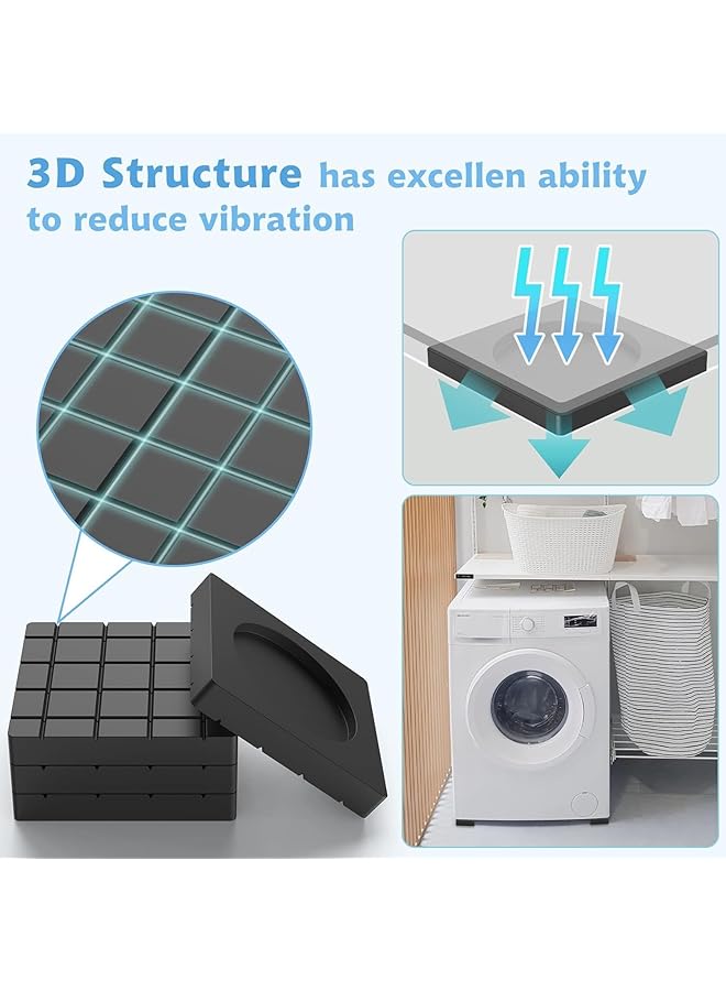 إيروريكس وسادات أقدام الغسالة وسادات مضادة للاهتزاز 4 قطع مصنوعة من مادة مطاطية مقاومة للصدمات لا تتراكم المياه مستقرة مضادة للتشوه أداة عملية مناسبة للغسالة أو الأجهزة وما إلى ذلك - Image 5