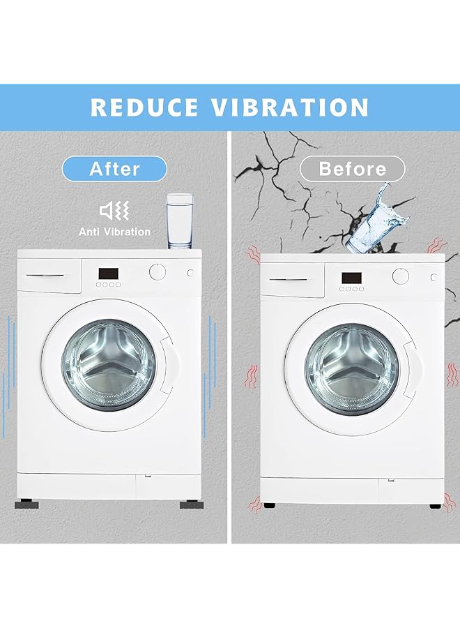 إيروريكس وسادات أقدام الغسالة وسادات مضادة للاهتزاز 4 قطع مصنوعة من مادة مطاطية مقاومة للصدمات لا تتراكم المياه مستقرة مضادة للتشوه أداة عملية مناسبة للغسالة أو الأجهزة وما إلى ذلك - Image 4