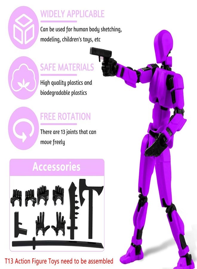 RAMONI Dummy 13 Action Figure Toys, Purple Action Figure + Accessories - Image 3