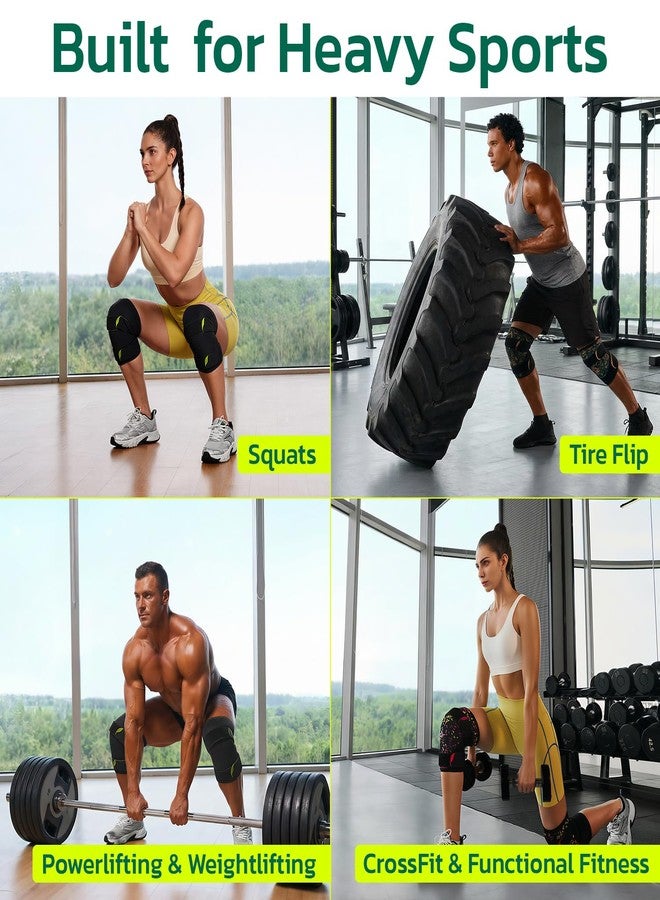 آوفت دعامة الركبة من aoFIT (زوج واحد) بحزام قابل للتعديل، كم ضغط للركبة من النيوبرين 7 مم، داعم للركبة للرجال والنساء للتدريب واللياقة البدنية ورفع الأثقال، لون أسود، مقاس كبير جدًا (XX-Large). - Image 2