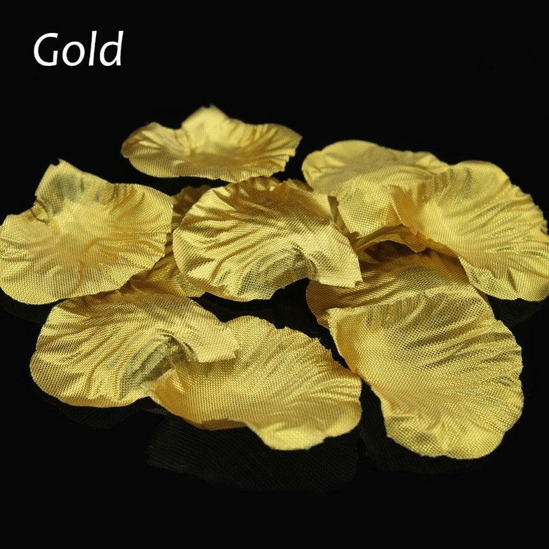 Simple polymer 1000 Pcs Silk Rose Petals Fake Petals for Wedding Decoration Festive Supplies (Gold) - Image 2