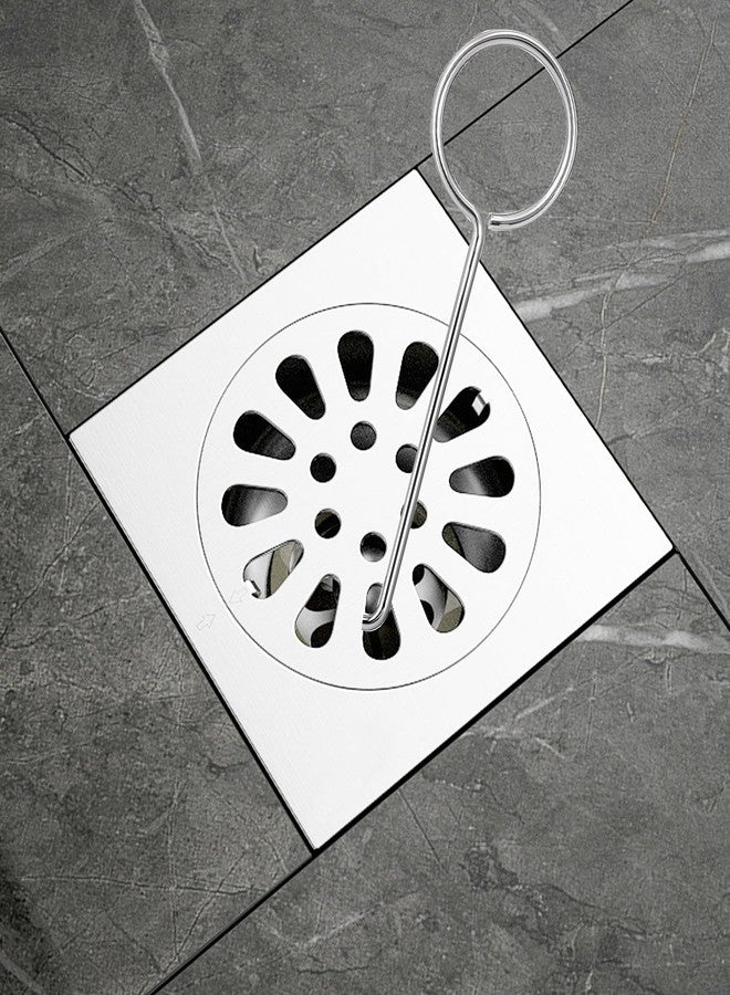 Ymapinc Drain Key Lifting Hooks, Easy Drain Grate Cleaning Hook, Stainless Steel Talon Drain Opener, Efficient Clog Remover for Bathroom, Kitchen, and Utility Drains Grate, Silver 5 PCS - Image 4