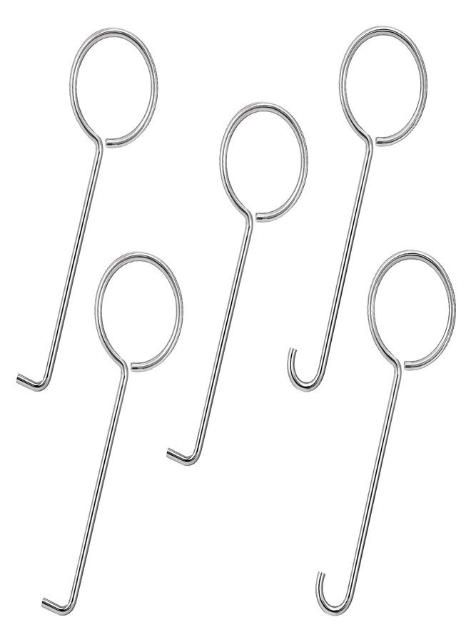 Ymapinc Drain Key Lifting Hooks, Easy Drain Grate Cleaning Hook, Stainless Steel Talon Drain Opener, Efficient Clog Remover for Bathroom, Kitchen, and Utility Drains Grate, Silver 5 PCS - Image 1