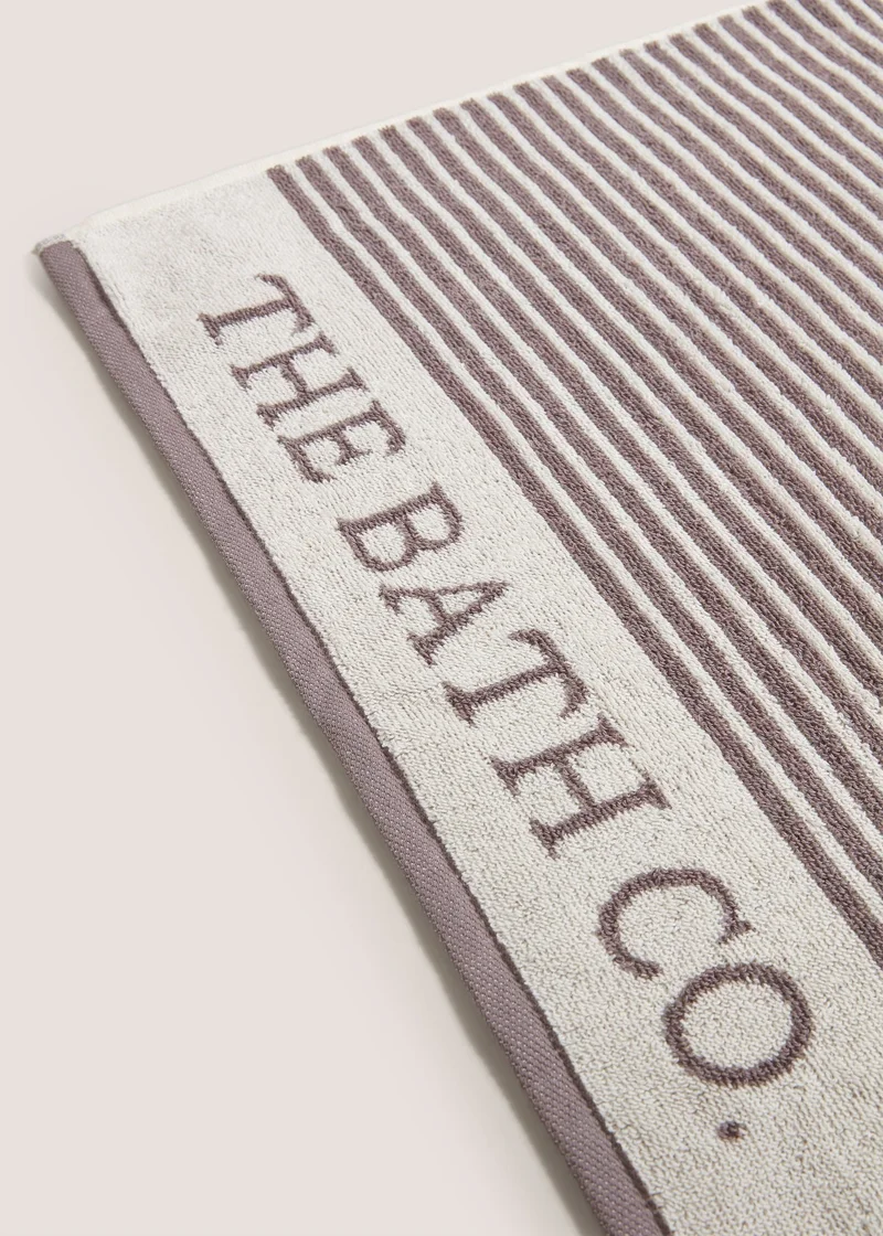 Matalan Dark Grey 100% Cotton The Laundry Co Border Stripe Hand Towel