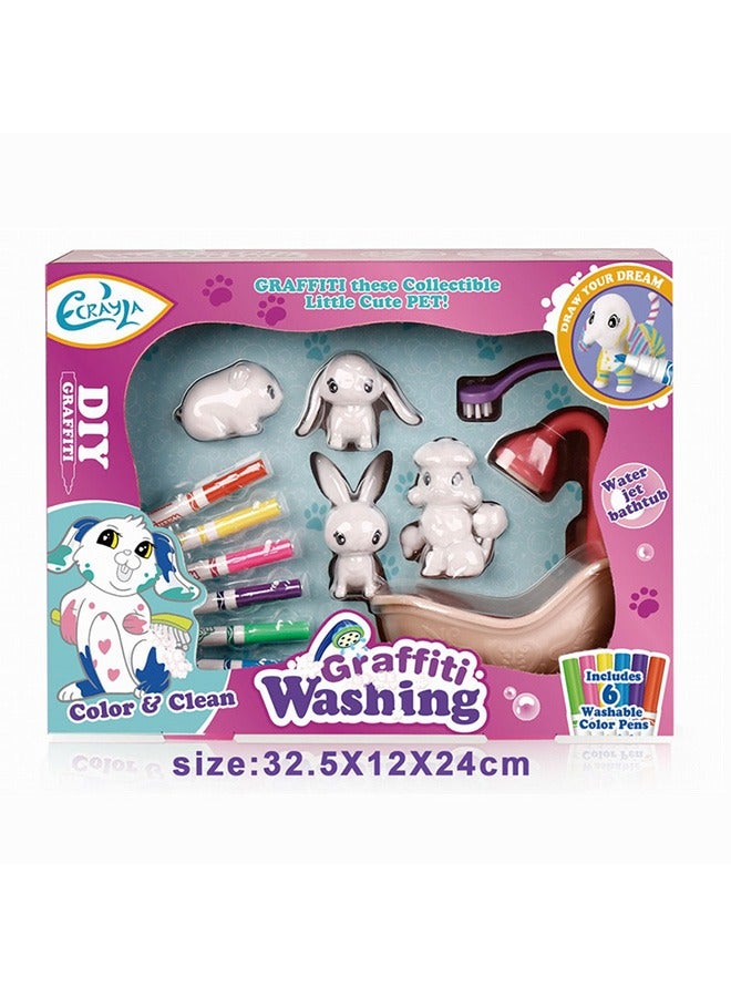 Pet Care Toy, Includes Working Tub  Washable Markers, Gifts for Kids, Ages 3+ - Image 2