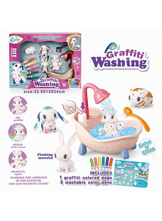 Pet Care Toy, Includes Working Tub  Washable Markers, Gifts for Kids, Ages 3+ - Image 1