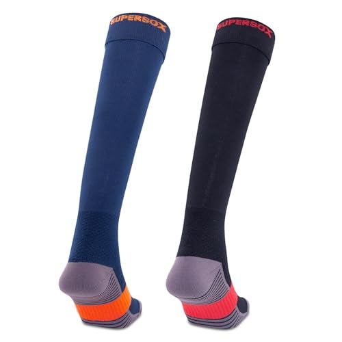Supersox Cotton Unisex Kidâ'S Football Socks-Knee Length Socks With Cushioned Sole,Odour Free & Superior Grip Uniform Stockings For Football/Soccer,Pack Of 2(Navy & Black,Small(2 Years To 5 Years)) - Image 4