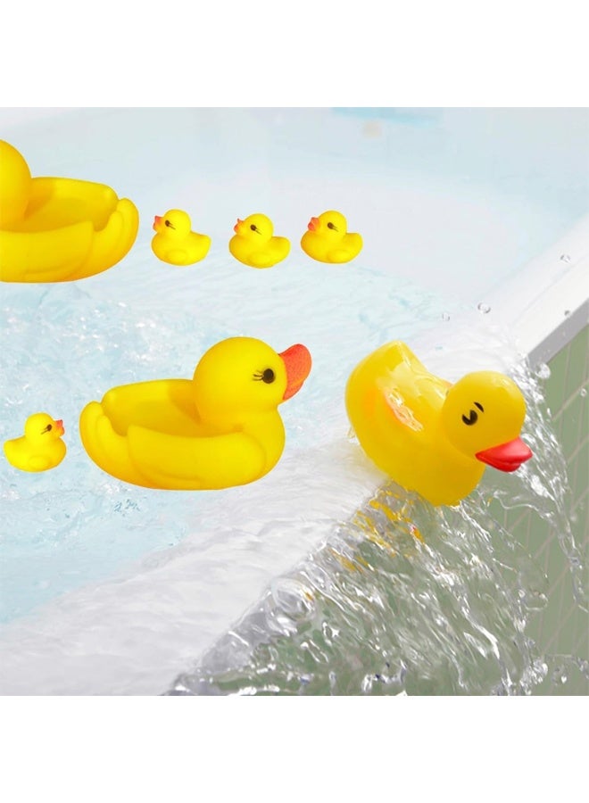 4 Pcs Rubber Duck Family Bathtub Toy, Bath Duck Toys Rubber Duck Family Squeak Ducks Baby Shower Toy for Toddlers Boys Girls (Mother Child Ducks) - Image 4