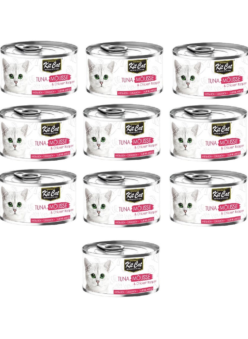 Kit Cat 10 قطع من موس التونة مع الدجاج من كيت كات 80 جرام - Image 1