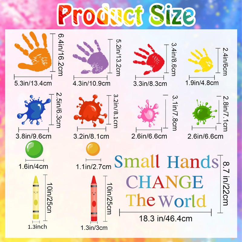 Sondeng Colorful Inspirational Quotes Wall Decals Watercolor Paint Splatter Wall Decals Motivational Saying Wall Stickers Handprint Crayon Wall Stickers For Kids Classroom Nursery Playroom Daycare Decor - Image 2