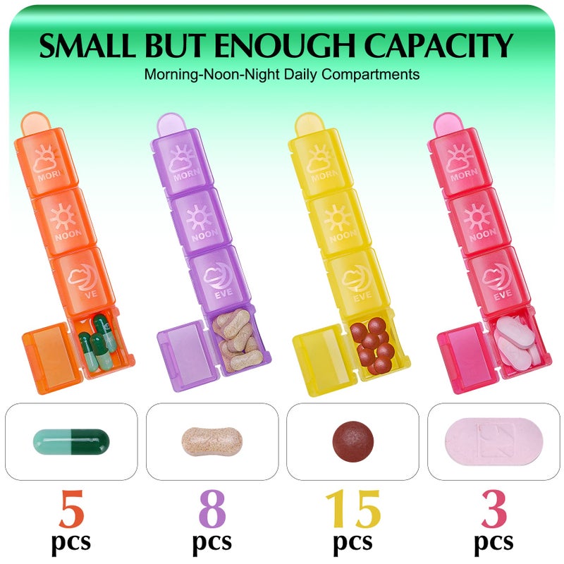 CAidRE Monthly Pill Organizer 4 Times A Day, One Month Pill Organizer, Monthly Pill Box Organizer with 32 Daily Compartments for Fish Oil, Vitamins, Supplements and Medications, 31 Day Pill Case - Image 3