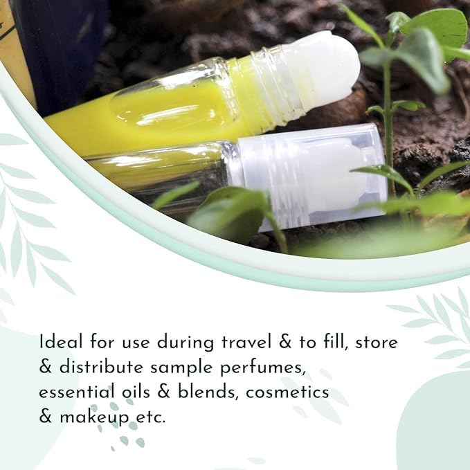 M.C. PIPWALA MC PIPWALA 10ml Empty ClearTransparent Plastic Refillable and Leakproof Roll On Bottles With Clear Cap For Essential Oils perfumes lip balms 5 pcs  - Image 3