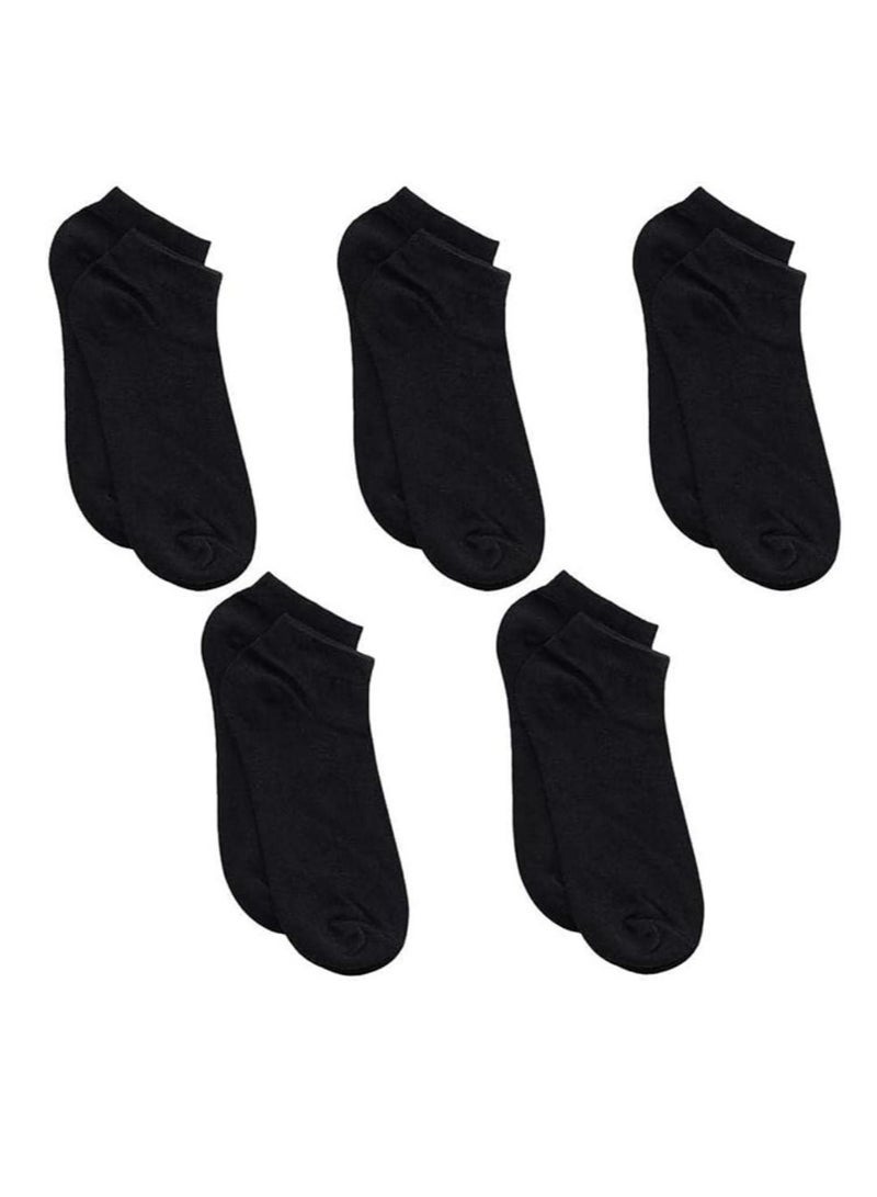 Lynacz Original 5 Pack Women's Black No Show Ankle Socks, Soft Cotton Low Cut - Image 1