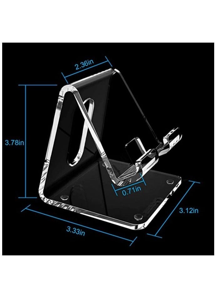 SMARTPOINTS Acrylic Cell Phone Stand, Portable Phone Holder, Clear Phone Stand for Desk, Compatible with Phone 12 Pro Max Mini 11 Xr 8 Plus SE, Switch, Android Smartphone, Pad, Desk Accessories  - Image 4