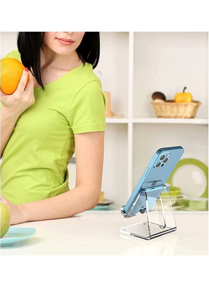 SMARTPOINTS Acrylic Cell Phone Stand, Portable Phone Holder, Clear Phone Stand for Desk, Compatible with Phone 12 Pro Max Mini 11 Xr 8 Plus SE, Switch, Android Smartphone, Pad, Desk Accessories  - Image 5