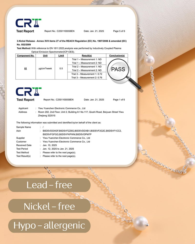 TEN MIRO Imitation Pearl Necklaces for Women Trendy, DaintySilver Plated Layered Necklaces for Women Silver Plated Necklace Stack Layering Imitation Pearl Choker Necklace Stackable Jewelry Gifts - Image 4