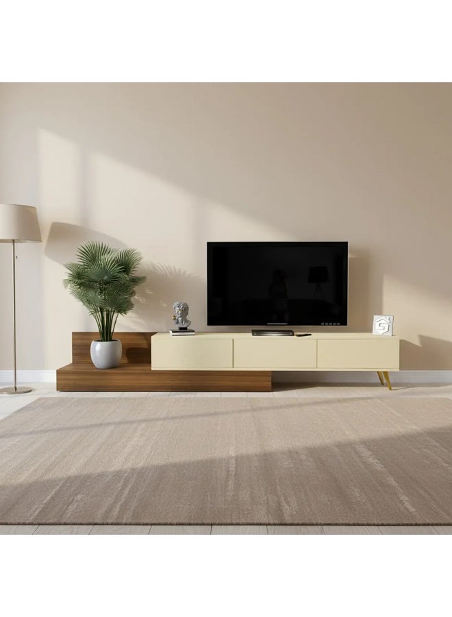 Stylish Home Modern Brown and Beige TV & Coffee Table Set - SH55 - Image 3