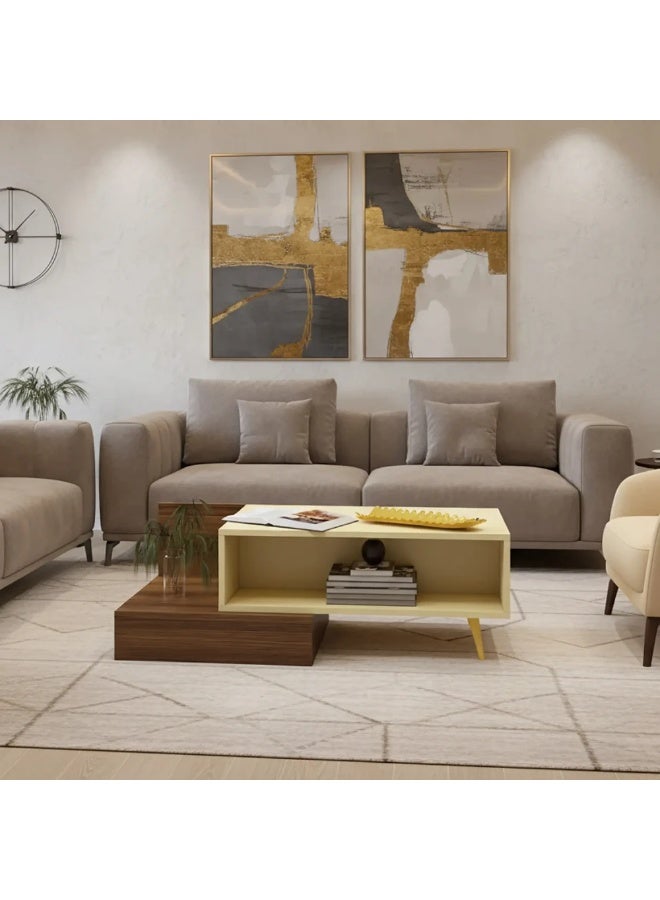 Stylish Home Modern Brown and Beige TV & Coffee Table Set - SH55 - Image 5