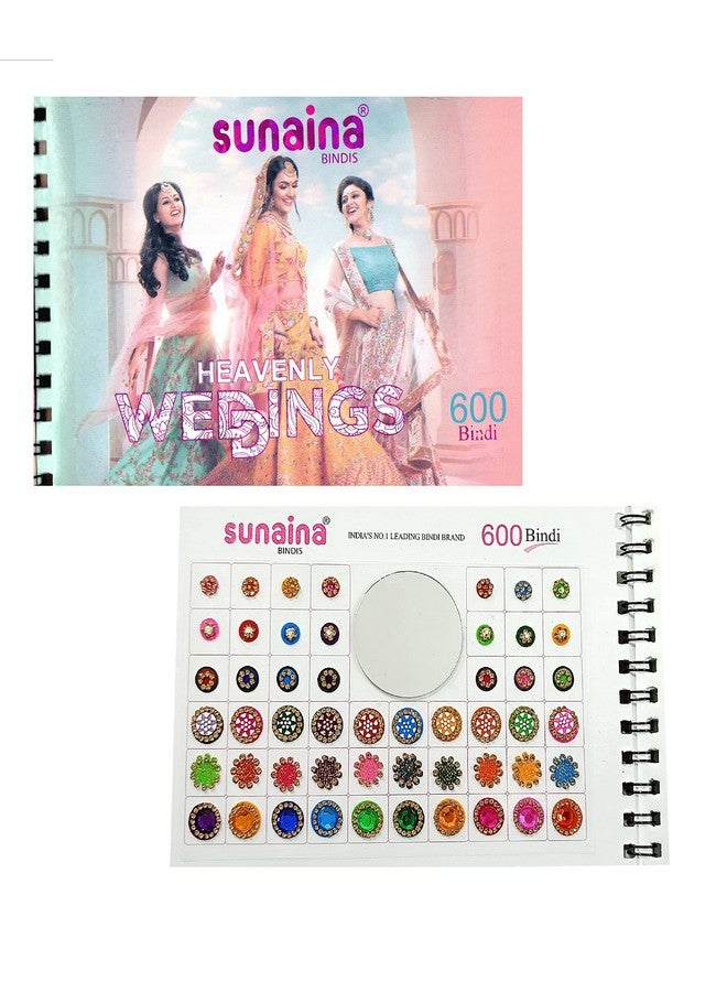 Sunaina New Spiral Designer Assorted Long Multicolour/Red/Maroon Mix Shape Outline Sticker Kumkum Bindi Book For Women & Girls (Pack Of 600 Bindis) - Image 1