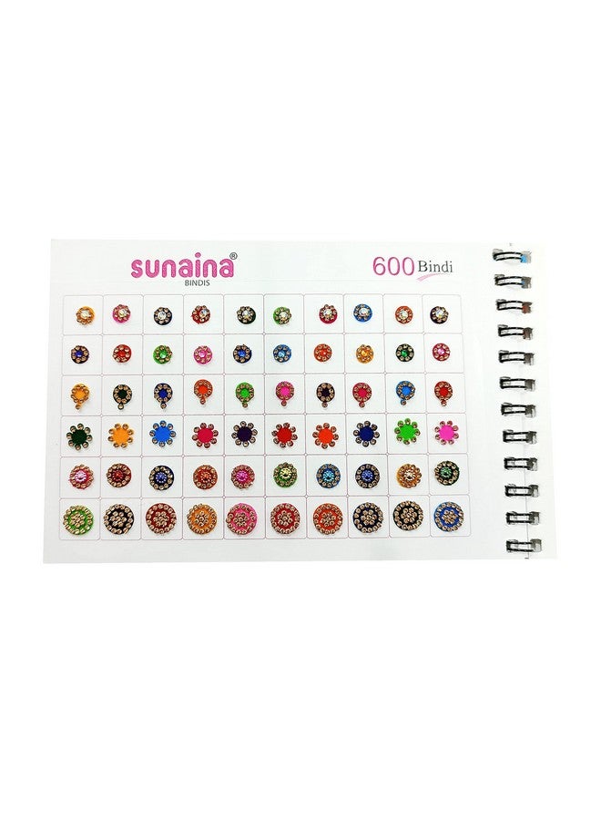 Sunaina New Spiral Designer Assorted Long Multicolour/Red/Maroon Mix Shape Outline Sticker Kumkum Bindi Book For Women & Girls (Pack Of 600 Bindis) - Image 2