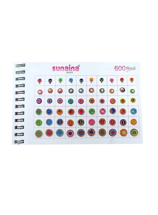 Sunaina New Spiral Designer Assorted Long Multicolour/Red/Maroon Mix Shape Outline Sticker Kumkum Bindi Book For Women & Girls (Pack Of 600 Bindis) - Image 4