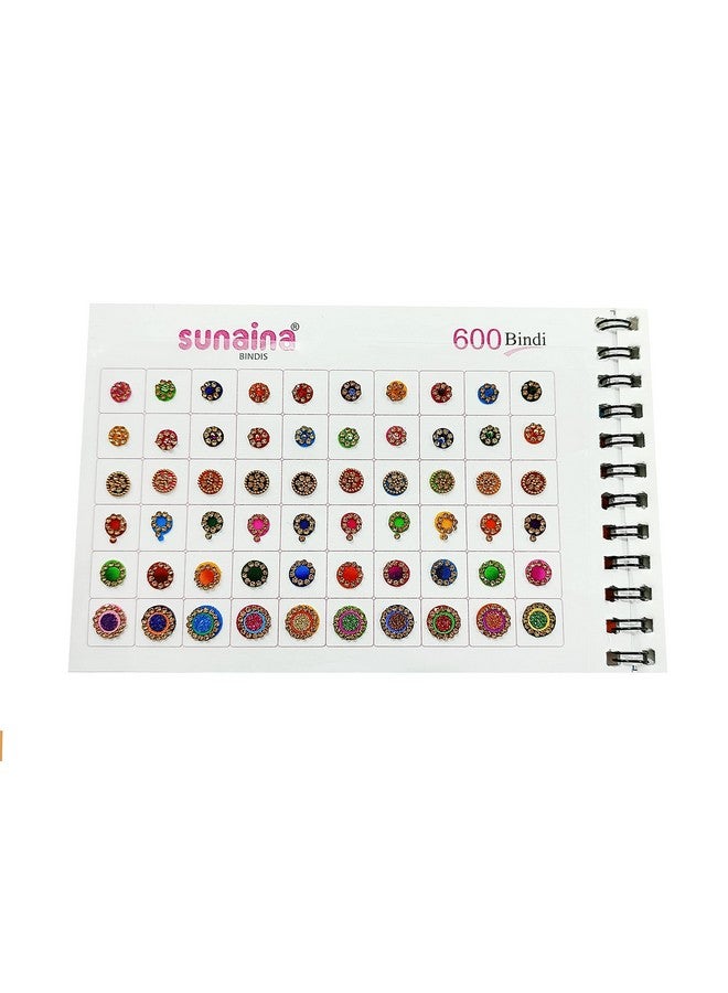Sunaina New Spiral Designer Assorted Long Multicolour/Red/Maroon Mix Shape Outline Sticker Kumkum Bindi Book For Women & Girls (Pack Of 600 Bindis) - Image 3