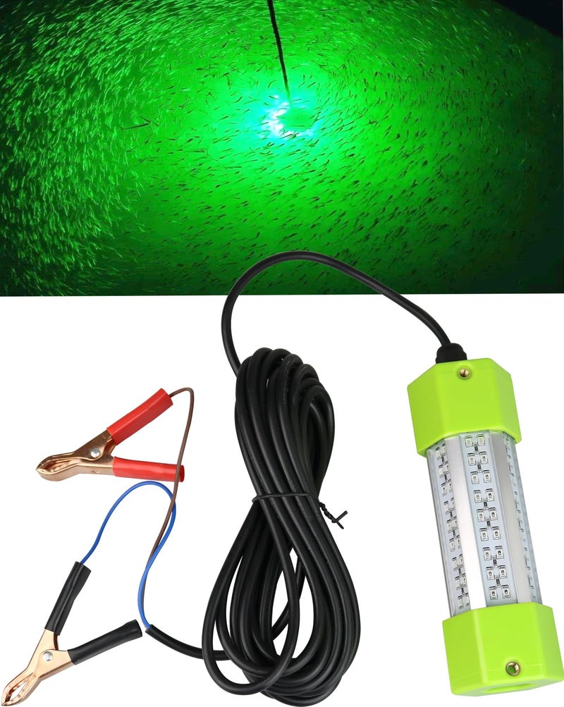 Lightingsky 12V 70W 7000 Lumens LED Submersible Fishing Light 6 Sides Underwater Fish Finder Lamp with 5m Cord (Green-70W) - Image 1