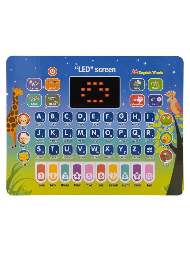 English Cartoon Early Education Machine LED Screen Children's Learning Machine Toy Puzzle English Tablet Reading Machine-Color:Pink - Image 2