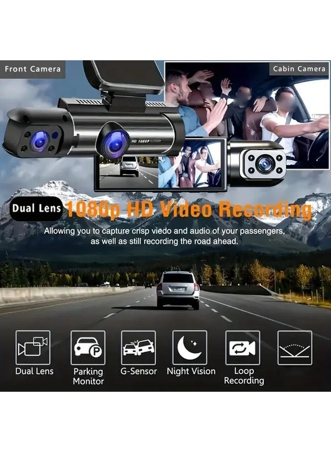 Dual Lens Dash Cam Front Interior 1080P HD Night Vision G Sensor 32GB Card - Image 4