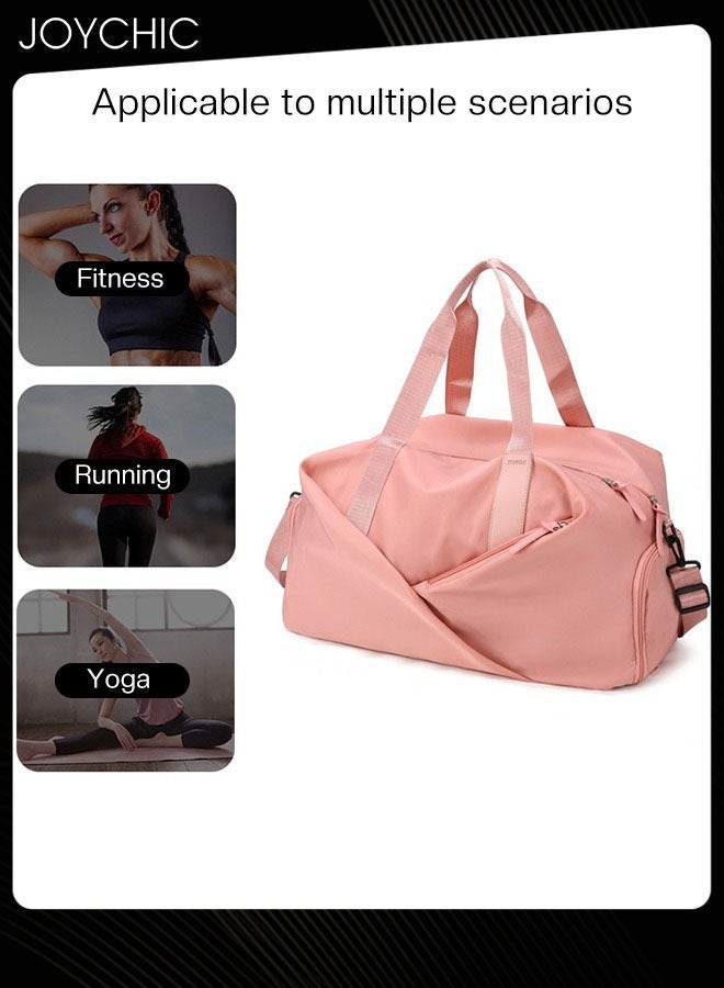 Joychic حقيبة كتف رياضية بتصميم صلب بسعة كبيرة مع جيب منفصل للملابس الجافة والرطبة للنساء، رياضة، يوغا، سفر، لياقة بدنية، وردي - Image 2