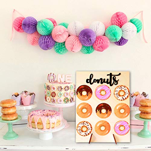 Lamantery Donut Display Stand Wood Doughnuts Wall Stands Display board for Wedding Party Decoration - Image 5