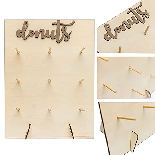 Lamantery Donut Display Stand Wood Doughnuts Wall Stands Display board for Wedding Party Decoration - Image 2