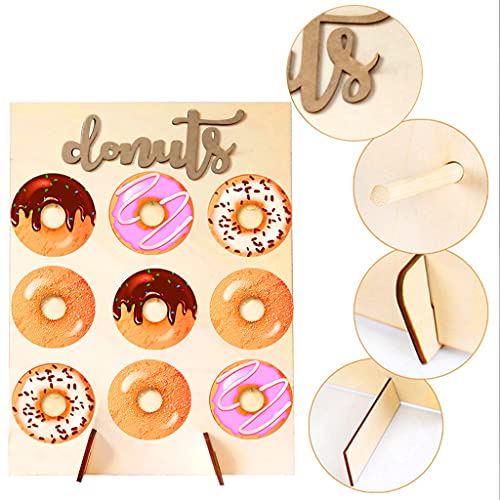 Lamantery Donut Display Stand Wood Doughnuts Wall Stands Display board for Wedding Party Decoration - Image 3