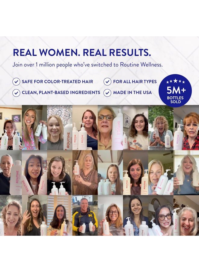 Routine Wellness Anti-Thinning Shampoo and Conditioner Set for Thinning Hair - Biotin DHT Blocker Women & Men - Color Safe Shampoo for Hair Loss & Healthier Hair - Coconut & Vanilla (Pack of 2) - Image 5