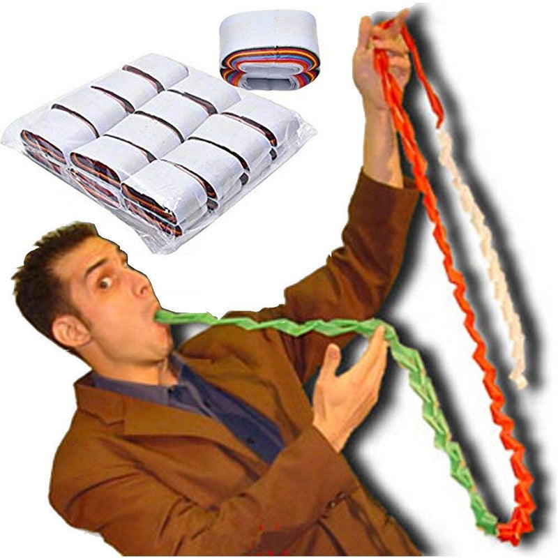 Yahpetes Mouth Coils Paper 12 Pcs Mouth Coils Vomit Paper Colored Mouth Coils Stage Magic Tricks Accessories Gimmick Funny Illusion - Image 4