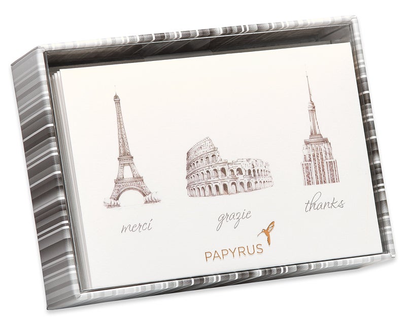 Papyrus Thank You Cards with Envelopes, World Icons (14-Count) - Image 5