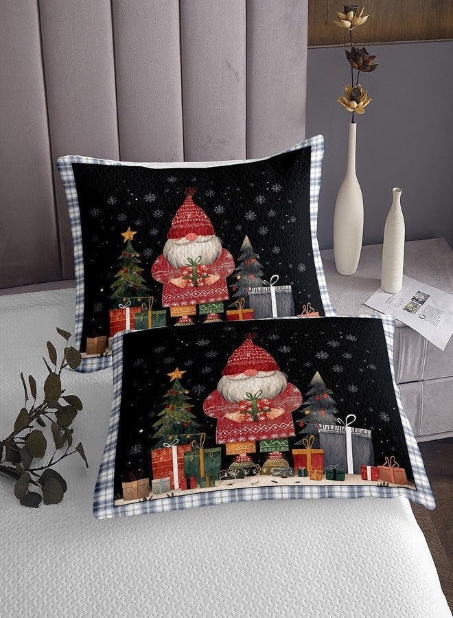 Castle Fairy طقم غطاء سرير بتصميم عيد الميلاد، مقاس كوين، للأطفال، للأولاد والبنات، طقم لحاف بتصميم أقزام عيد الميلاد، غطاء سرير بتصميم بابا نويل، غطاء سرير بتصميم ندفة الثلج، طقم سرير مزخرف من 3 قطع مع غطاءين للوسائد - Image 3