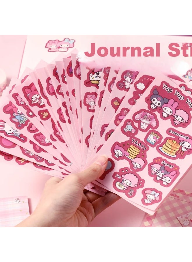 West Xia Meileti Hand Account Book Gift Box Set Primary School Student Stationery Stickers Sanrio Children Girls Birthday Gift Back To School - Image 3