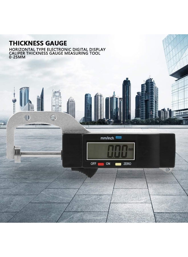 مقاييس سمك، مقياس سمك الكتروني مع شاشة LCD رقمية، اداة قياس سمك 0-25 ملم، يدعم تحويل المليمتر والانش - Image 2