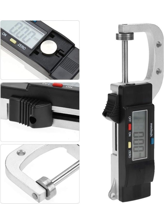 مقاييس سمك، مقياس سمك الكتروني مع شاشة LCD رقمية، اداة قياس سمك 0-25 ملم، يدعم تحويل المليمتر والانش - Image 4