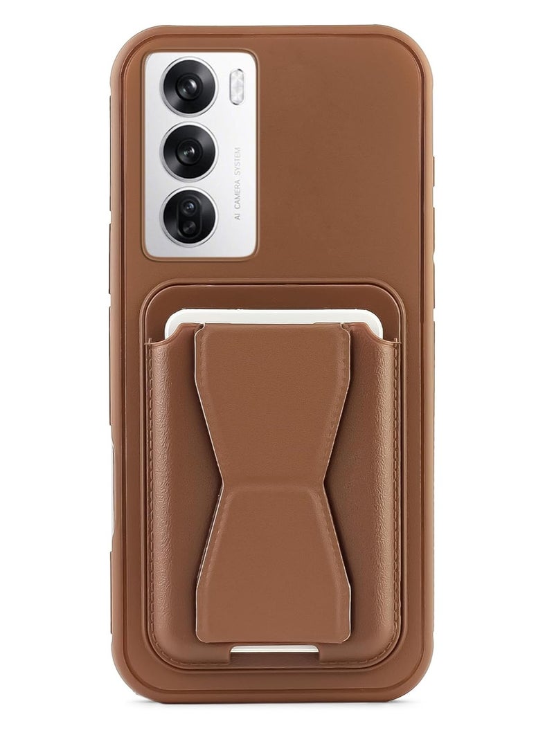 Leather Case With  TPU Frame, Shockproof Protective with Card Holder Stand Compatible with Phone Oppo Reno 12 