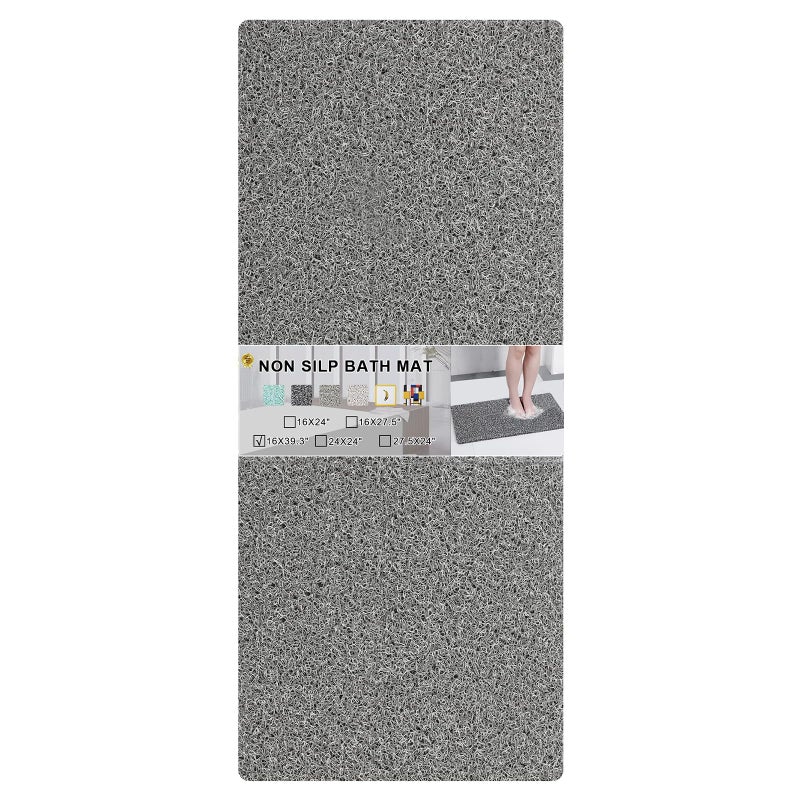 Rzoysia Nonslip Bathtub Mat Anti Slip Bath Mat 06 Extra Thick Quick Dry Bath Tub Anti Slip Shower Mat Loofah NonSlip Bath Mat for Tub Bathroom Pool Kitchen Entryway Home HotelGrey 16x39