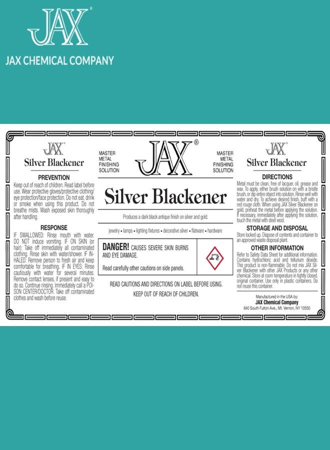 JAX Silver Blackener - Metal Finishing Solution - Antique Finish Without Heat or Electricity - 2 Ounce - Image 2