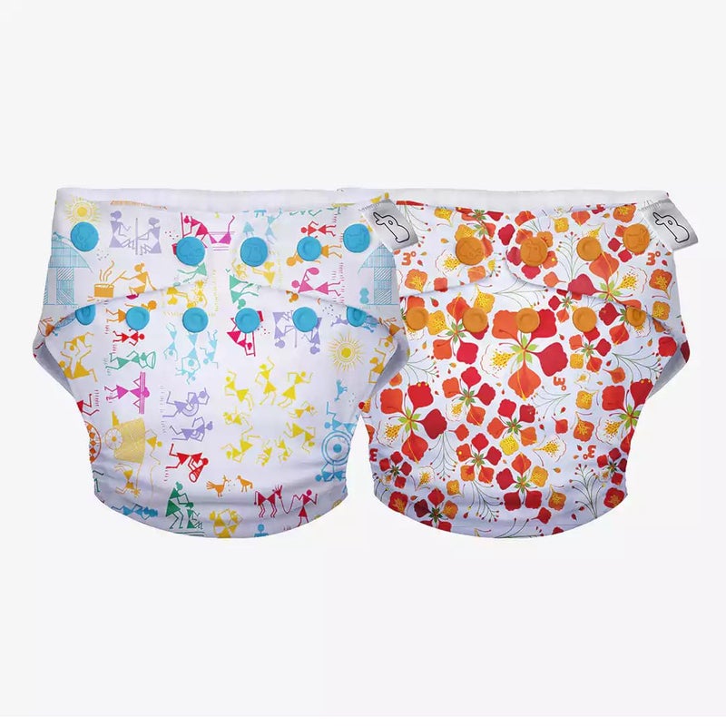 SuperBottoms Swimming Diapers for Babies & Toddlers - Reusable & Adjustable Swim Diapers - Washable Cloth Diapers - Skin Friendly Fabric - Easy to Clean - Fits 3M - 3Y | Pack of 2 - Image 1