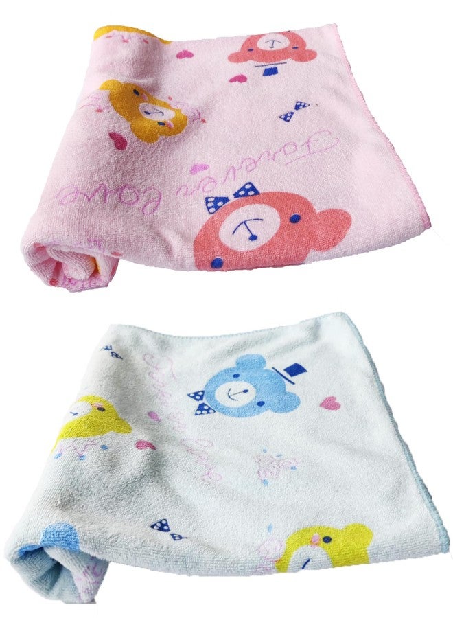 ZAPLES Cotton Cloth Baby Washcloth for New Born Extra Soft Face Towels Reusable bath towels for Kids/Toddlers/Infants/Babies (Assorted Colours & Prints) (Small, Pack of 2 Towel) - Image 1
